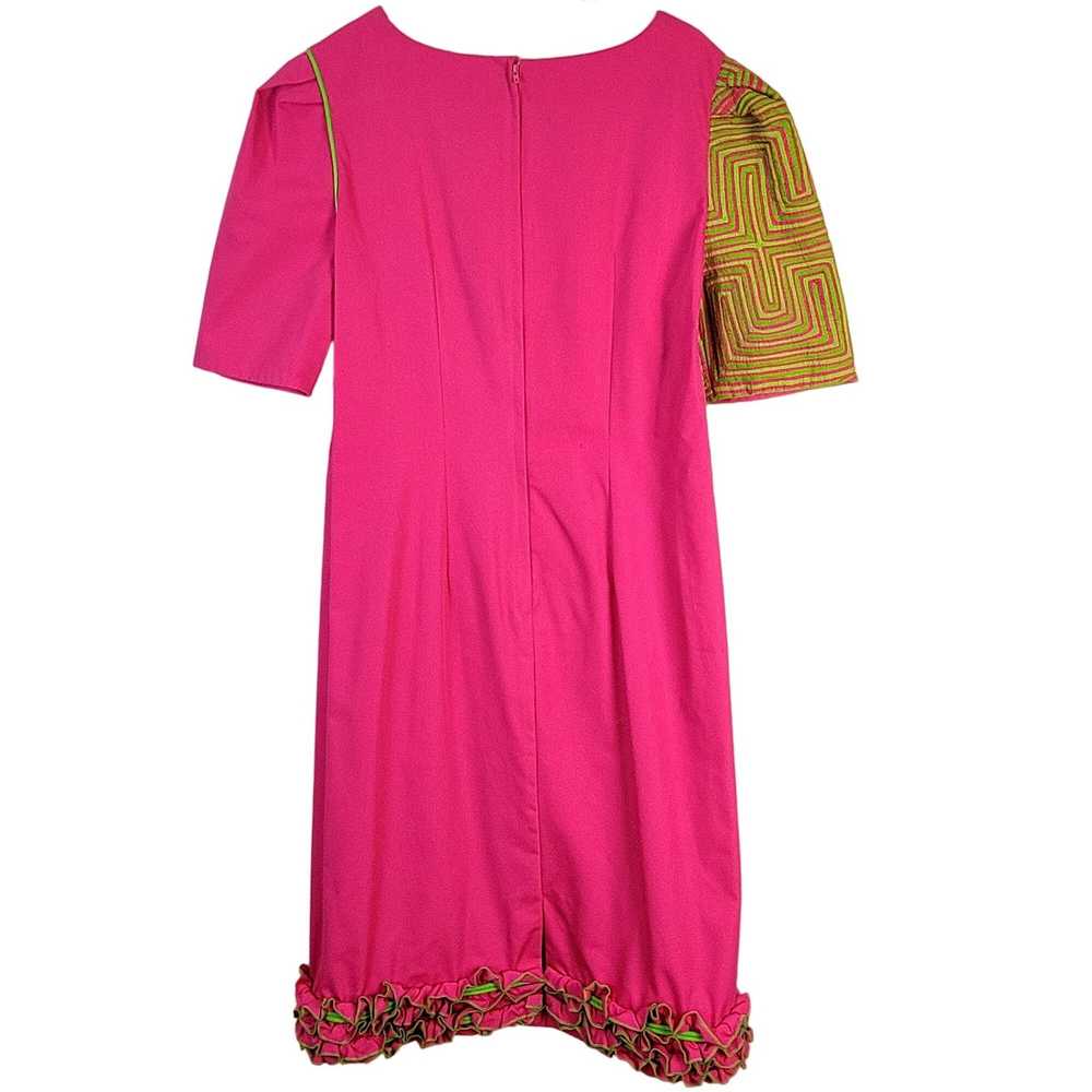 Vintage Vintage 80s Colorful Midi Dress Women 12 … - image 5