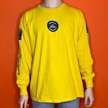 Vintage Yellow Adidas Center Logo Long Sleeve Shi… - image 1