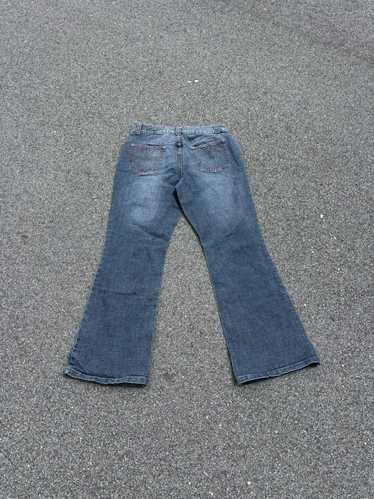 Vintage Y2K Crest Jeans Boot Cut Jeans Embroid hea