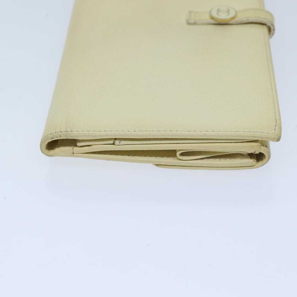 Chanel CHANEL COCO Mark Long Wallet Leather Cream… - image 3