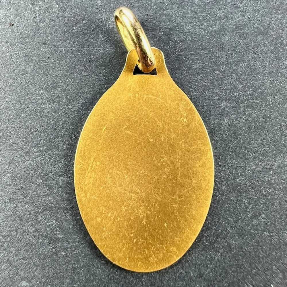 French Augis Virgin Mary 18K Yellow Gold Medal Pe… - image 3