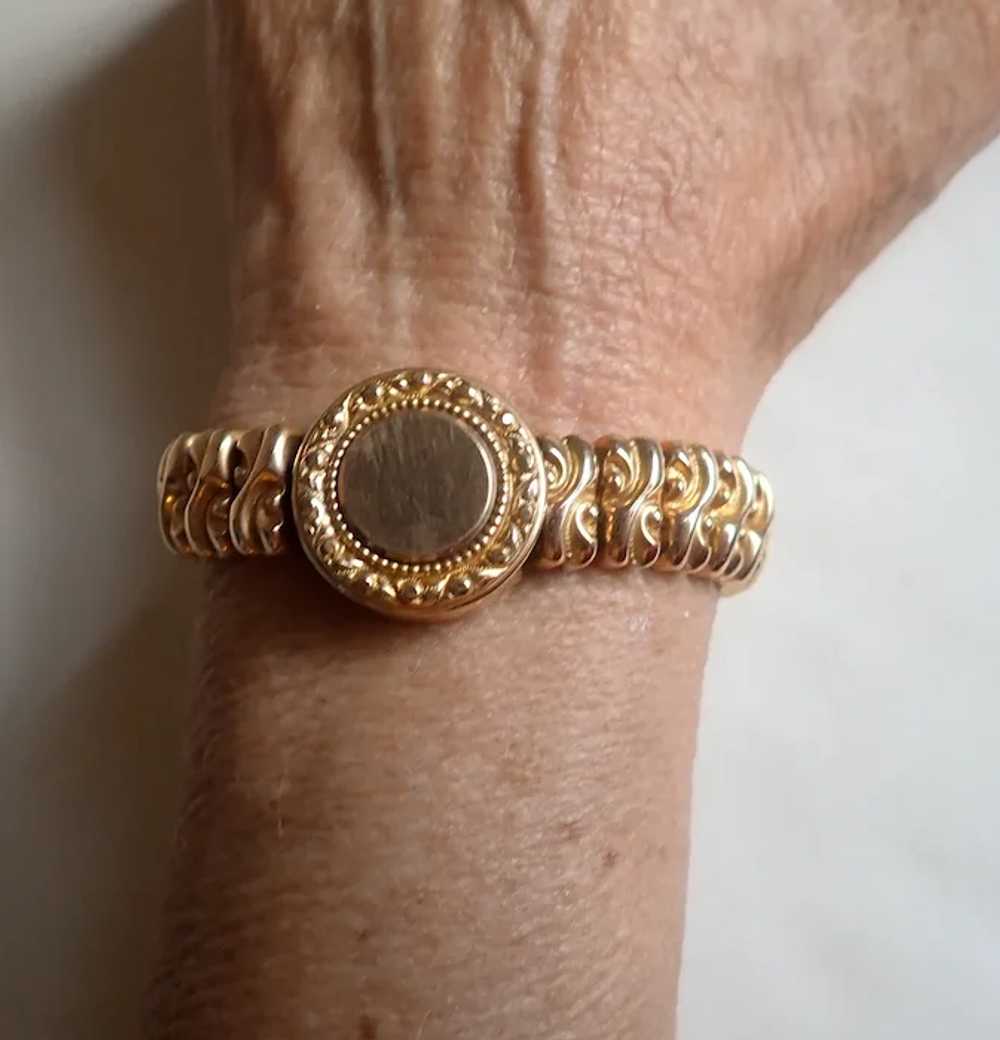 Vintage Gold Tone Expandable Sweetheart Bracelet* - image 3