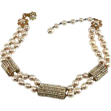 Miriam Haskell Necklace Faux Pearls As-Is