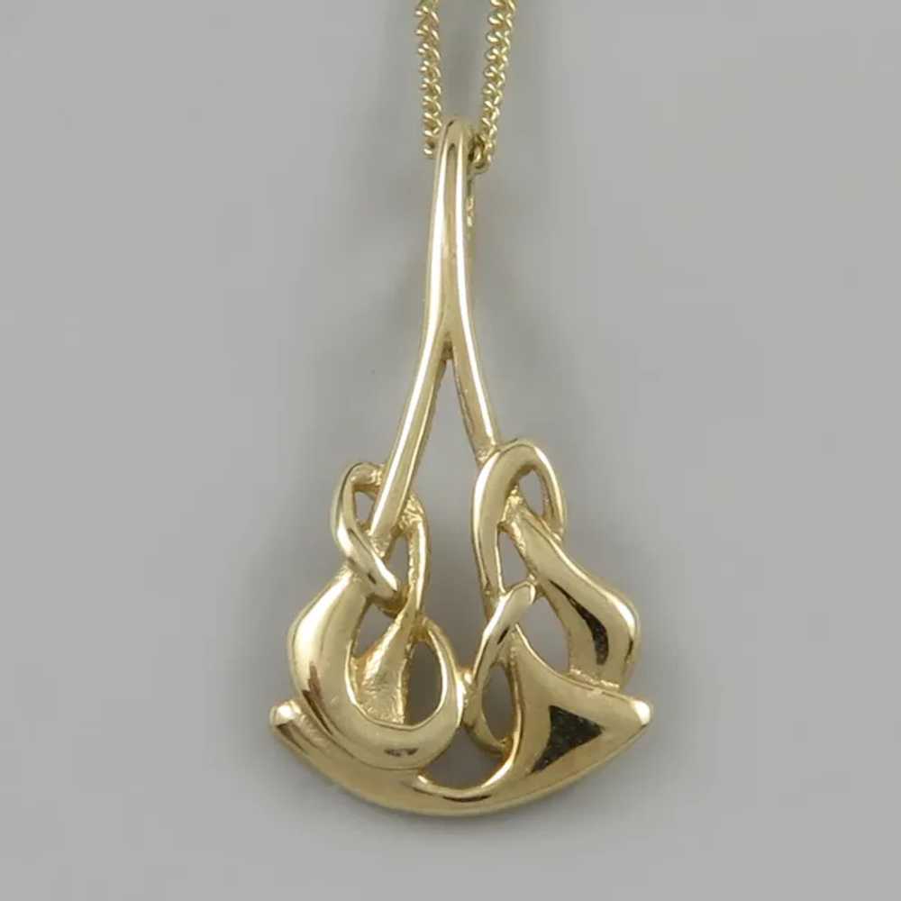 9KT Yellow Gold Celtic Symbol Necklace and Earrin… - image 8