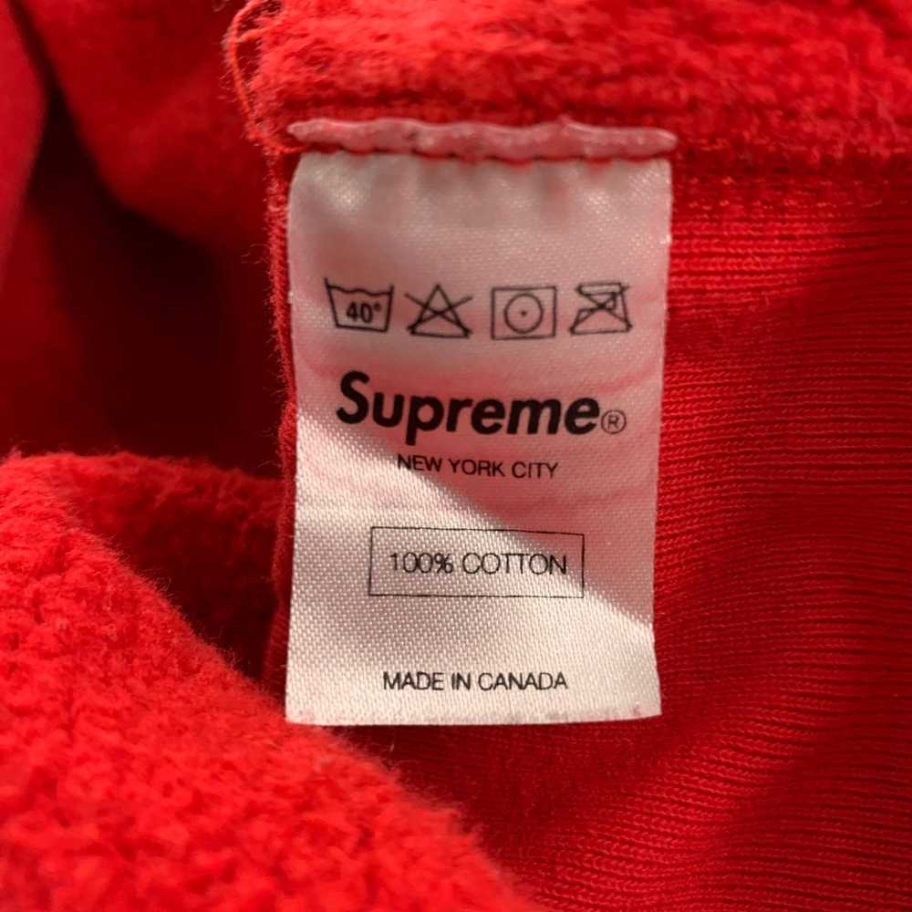 Supreme Red Black Cotton Hoodie Sweatshirt - image 9
