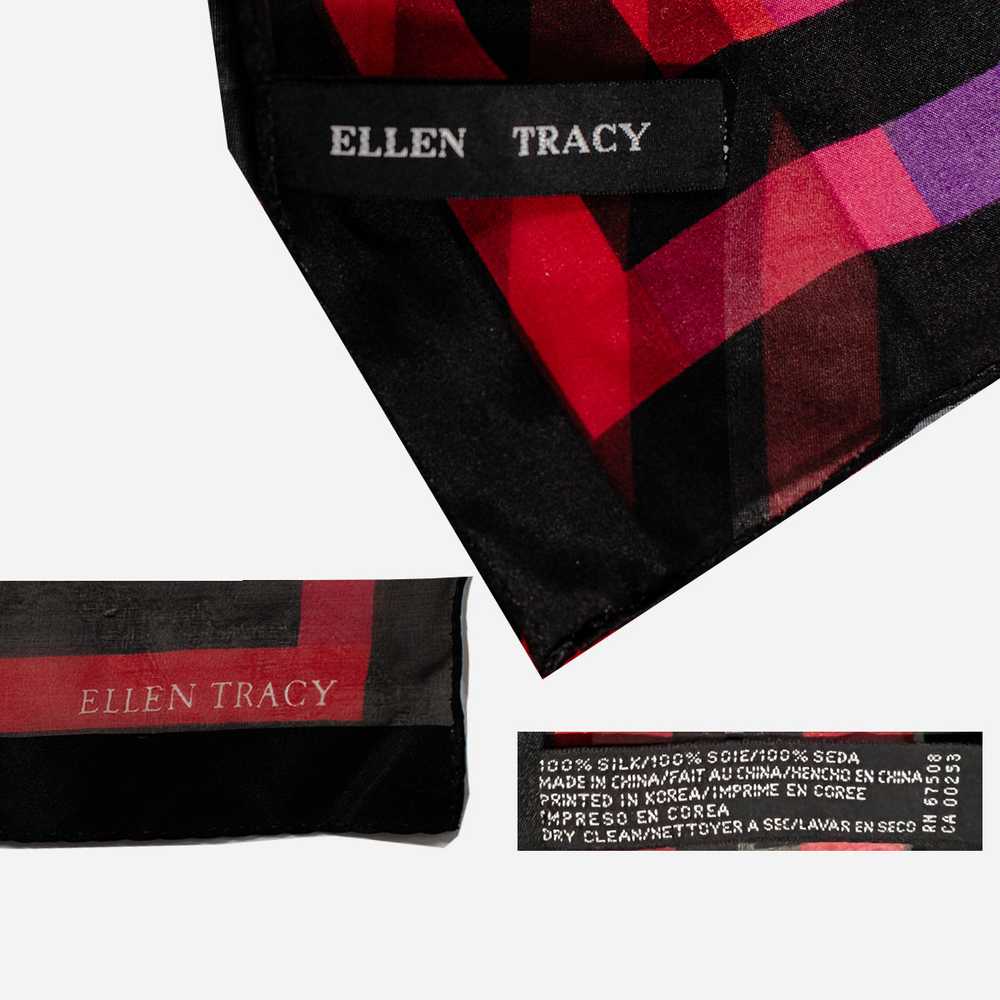 1980s Ellen Tracy Silk Scarf, Multicolor Stripes - image 5
