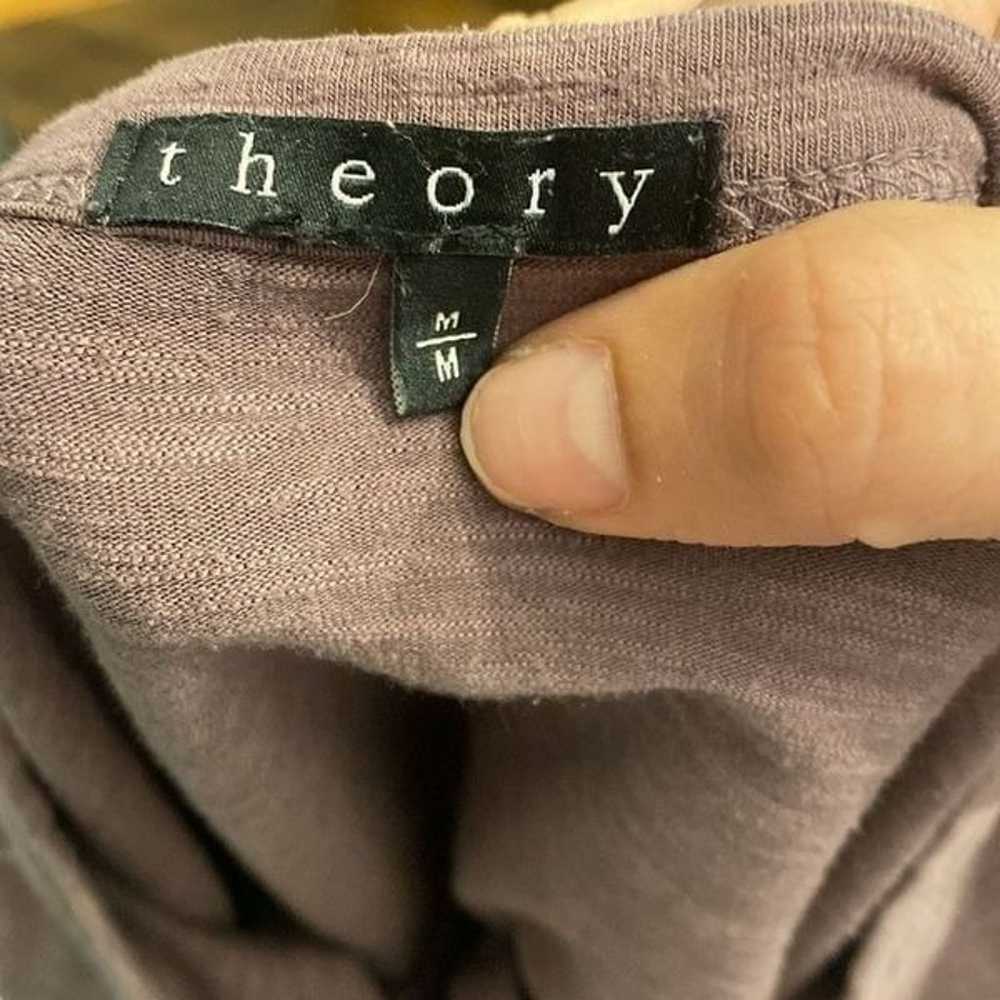 Theory Long Sleeve Henley Plum Pima Cotton Modal … - image 5