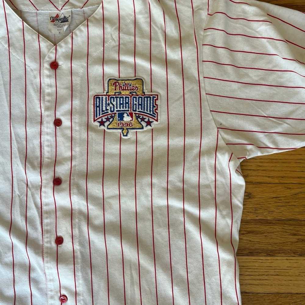 Vintage Phillies 1996 all star pinstripe button up - image 2