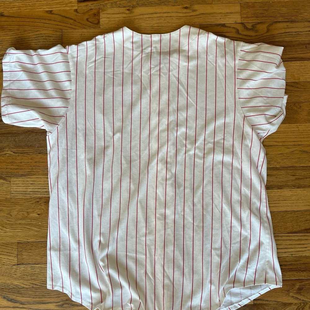 Vintage Phillies 1996 all star pinstripe button up - image 8