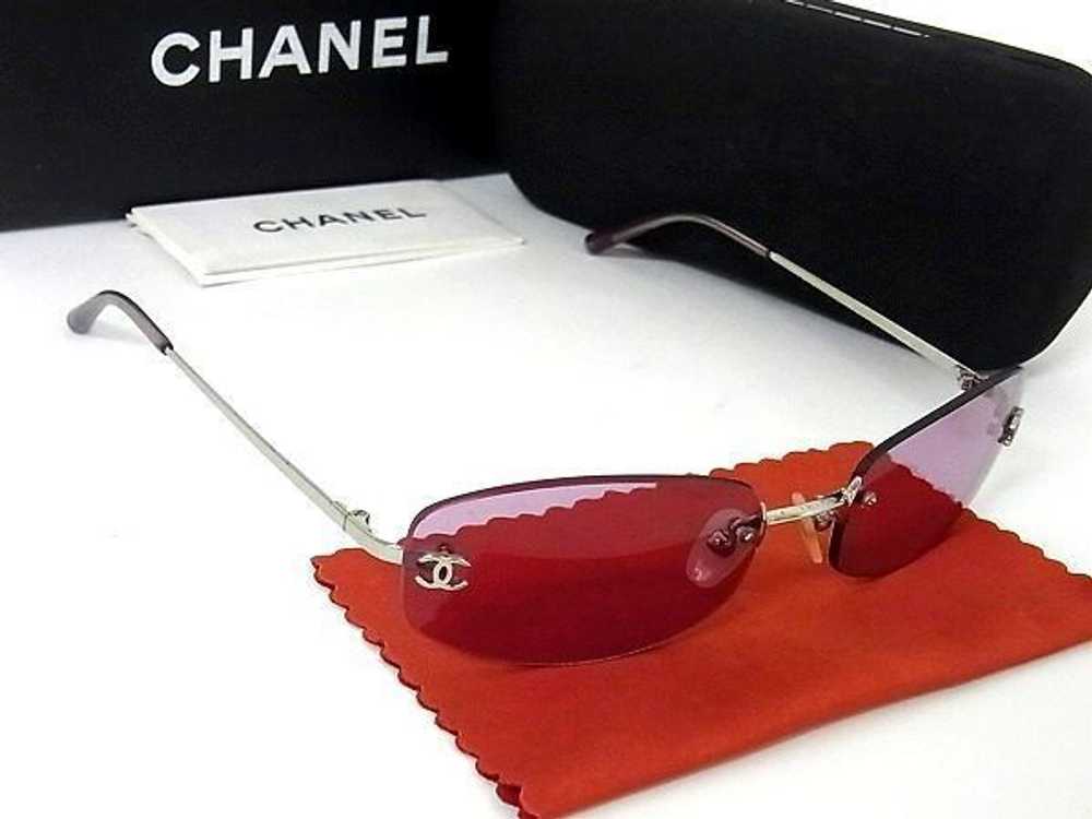 Chanel Chanel Purple Tinted CC Logo Rimless Sungl… - image 7
