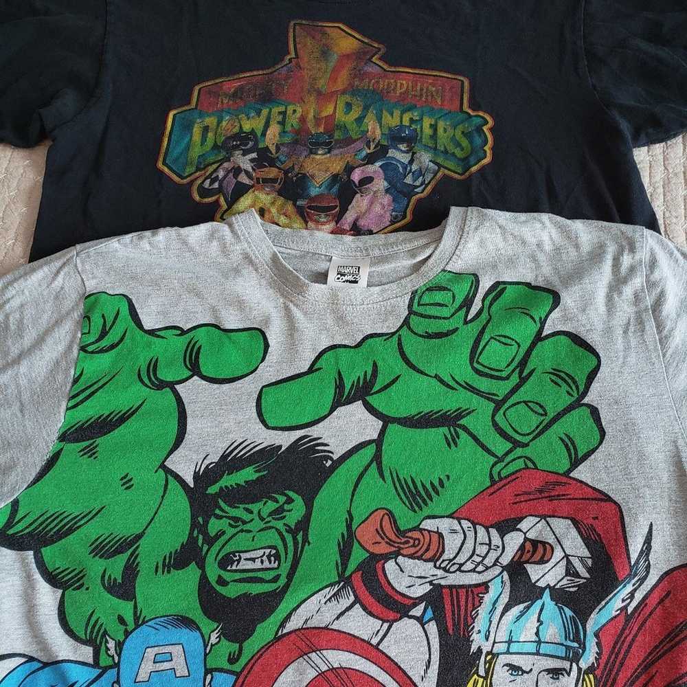 Avengers & Power Rangers Marvel AOP Comics T-Shir… - image 1