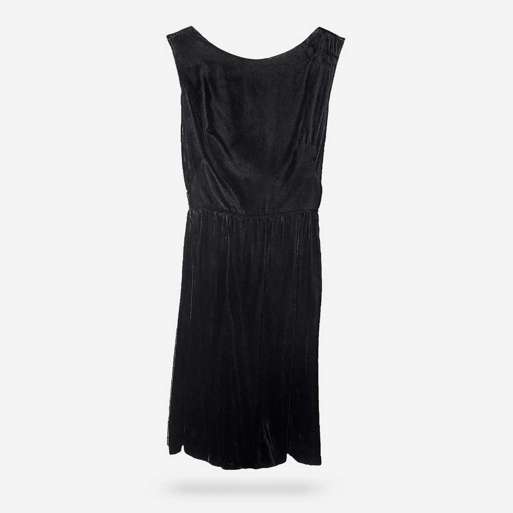 1950s Jacques Heim Cocktail Dress, Black Velvet, … - image 4
