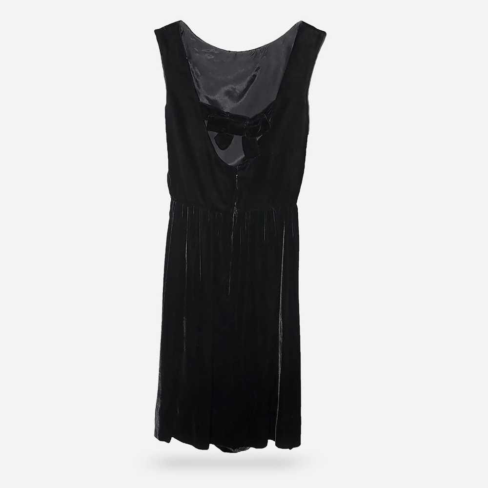 1950s Jacques Heim Cocktail Dress, Black Velvet, … - image 5