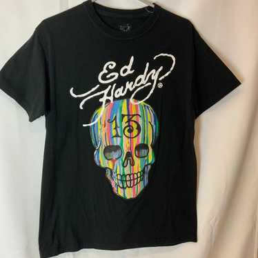 Ed Hardy black 13 skull t-shirt size medium - image 1