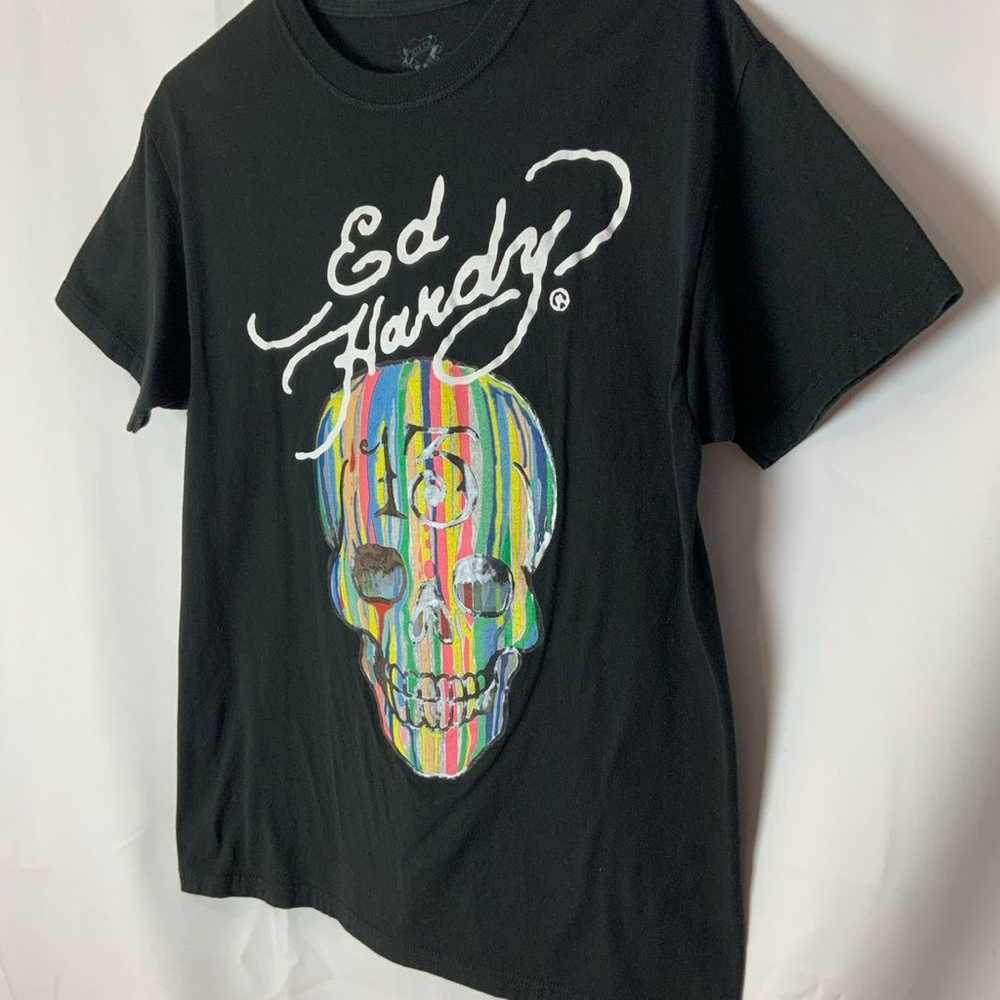 Ed Hardy black 13 skull t-shirt size medium - image 3