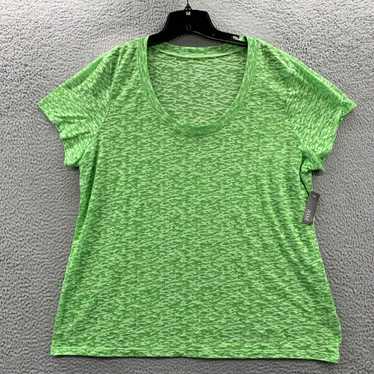 Vintage ANA Blouse Womens 2X Top Short Sleeve Gree