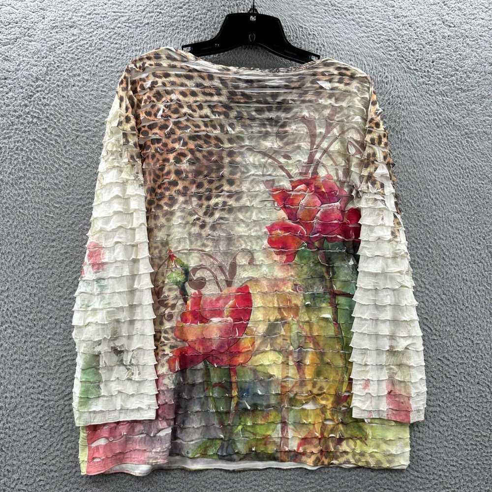 Vintage Jess And Jane Blouse Womens XL Top Floral… - image 2