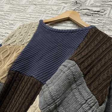 Daniel Cremieux Vintage 3D Cable Knit Patchwork Da