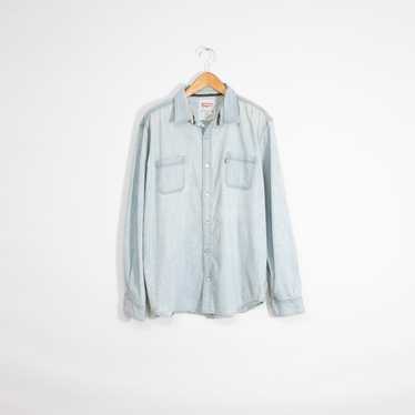 Levi's Levis Denim Button Up Shirt Mens 2XL - Lon… - image 1