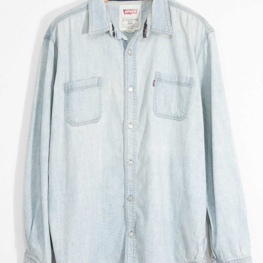 Levi's Levis Denim Button Up Shirt Mens 2XL - Lon… - image 2