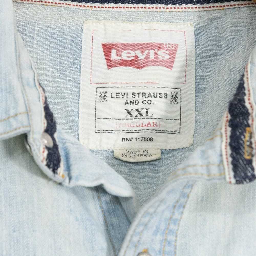 Levi's Levis Denim Button Up Shirt Mens 2XL - Lon… - image 6