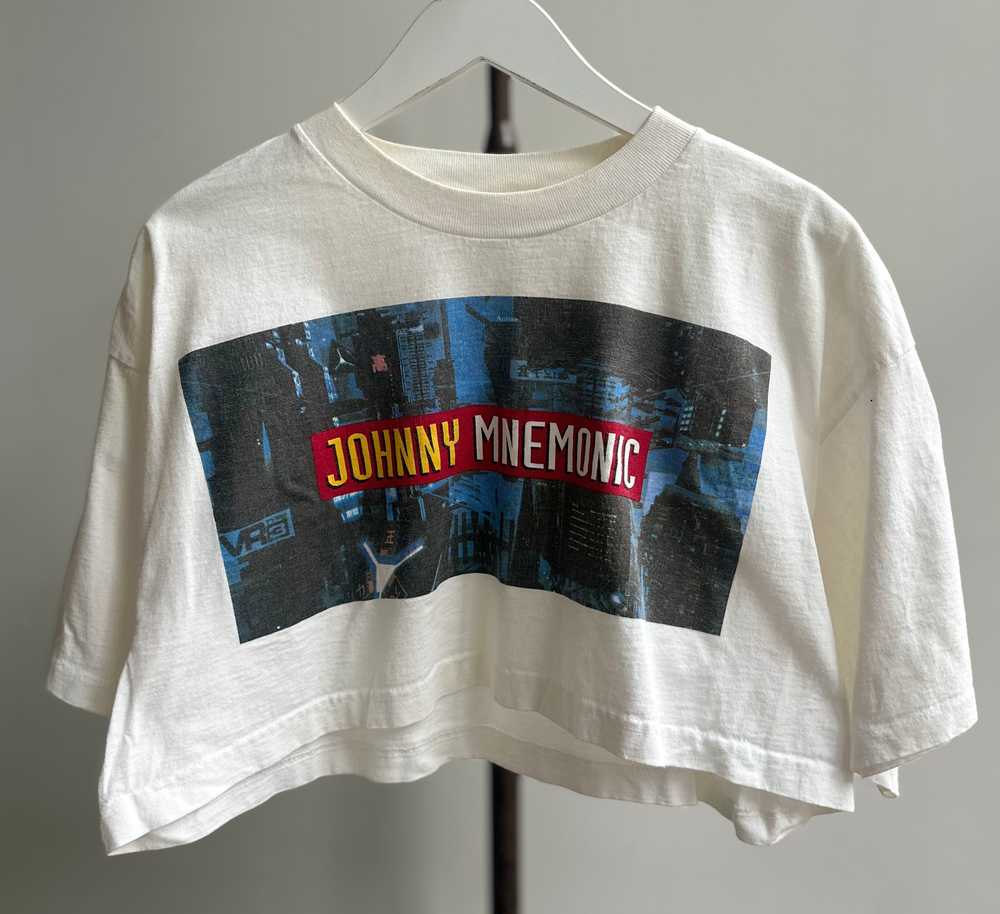 Vintage Johnny Mnemonic Movie Promo Cropped T-Shi… - image 1