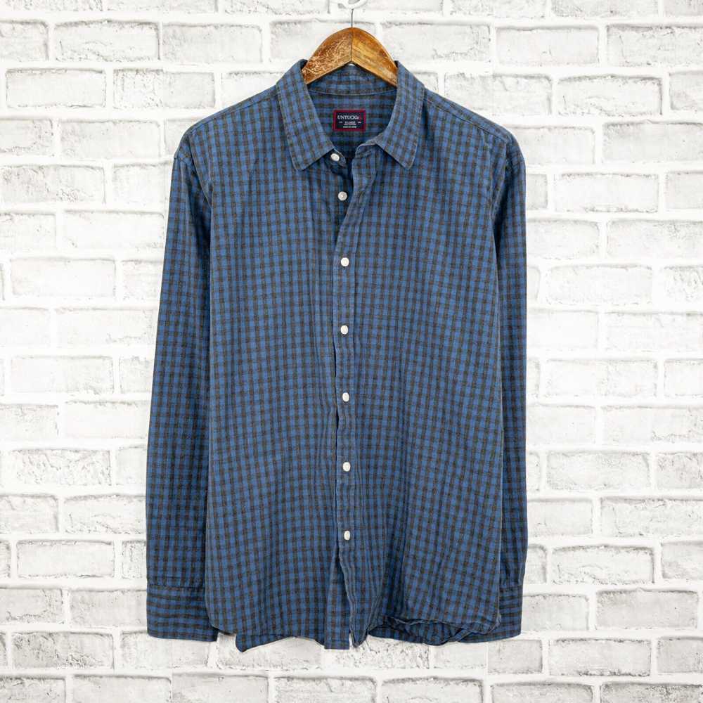 UNTUCKit UNTUCKit Button up Shirt in Blue Gray Gi… - image 1