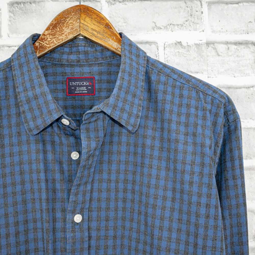 UNTUCKit UNTUCKit Button up Shirt in Blue Gray Gi… - image 5