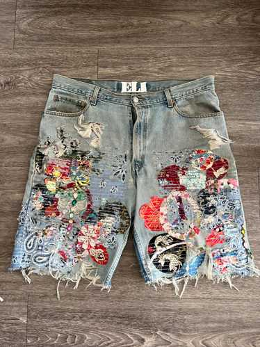 Designer Custom Levi’s denim cropped shorts