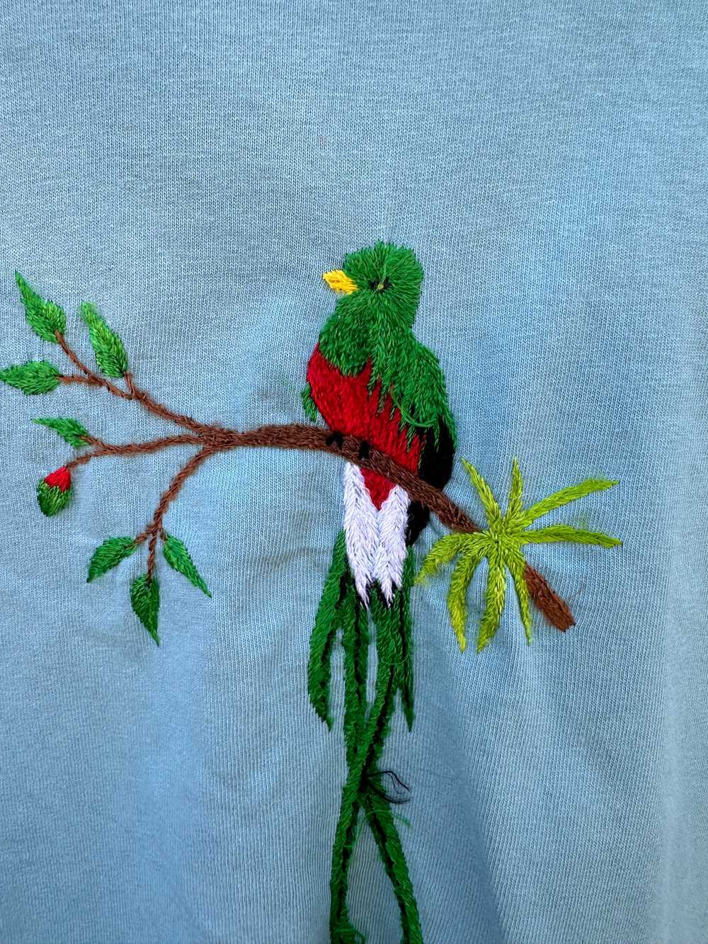 Tropical Bird Embroidered T-shirt - image 2