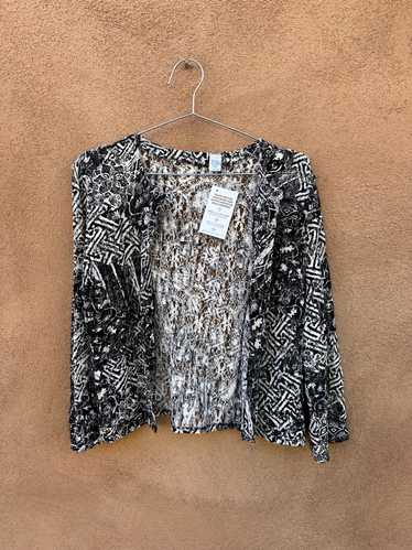 Long Sleeve Black & White Lace Top