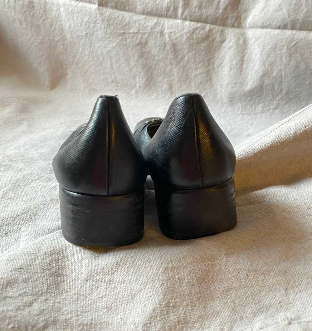 vintage black Ferragamo ballerina flat kitten toe… - image 4