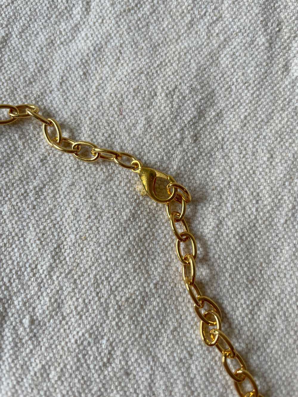 1980s gold lion necklace / 80s status print style… - image 6