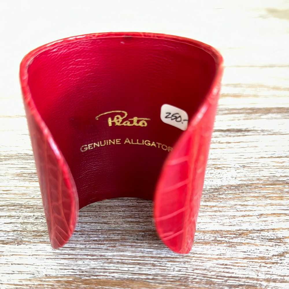 Plato Alligator Glazed Red Bracelet Cuff - image 2