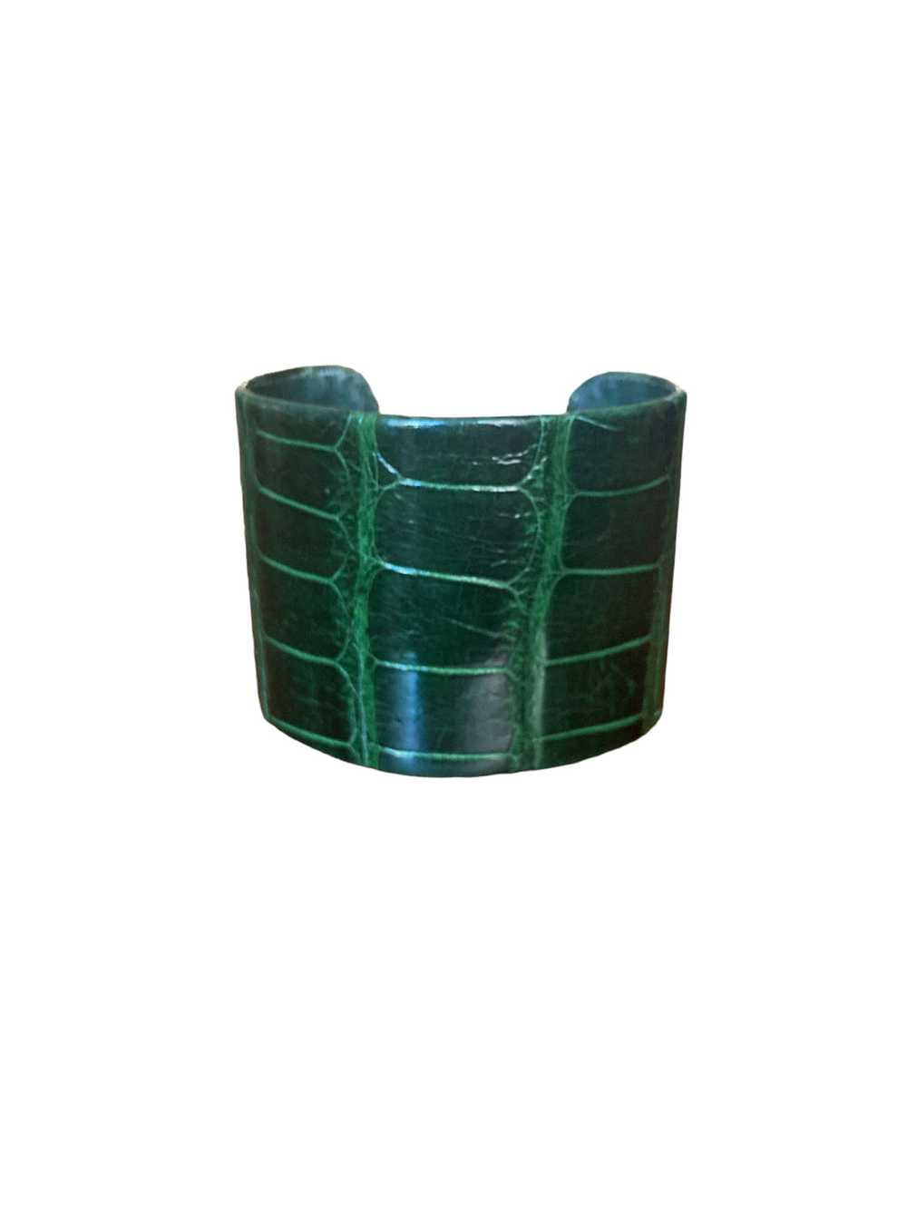 Plato Alligator Glazed Green Bracelet Cuff - image 1