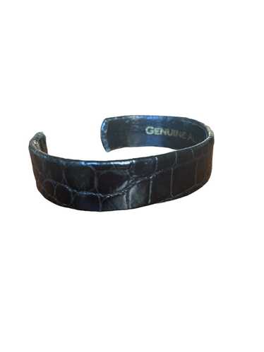 Plato Alligator Glazed Black Bracelet Cuff