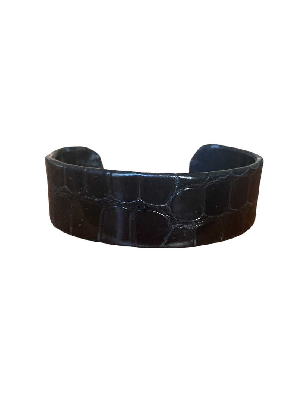 Plato Alligator Glazed Black Bracelet Cuff - image 1