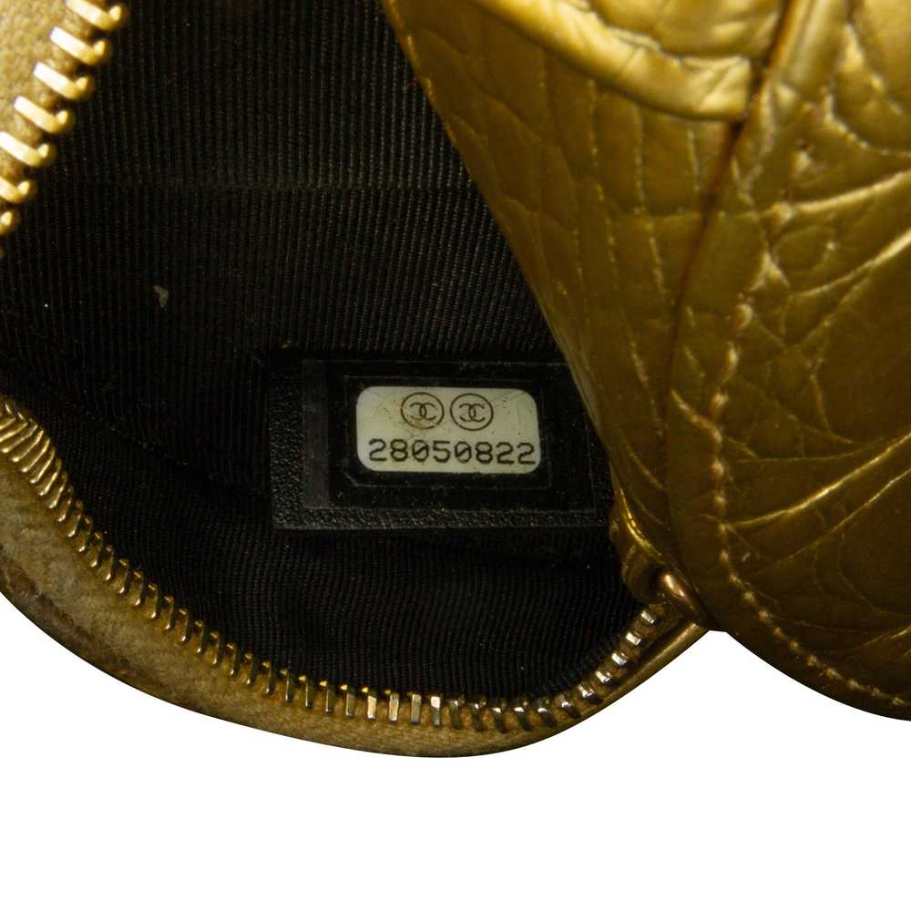 Product Details Chanel Gold Coco Croc Round Cross… - image 8