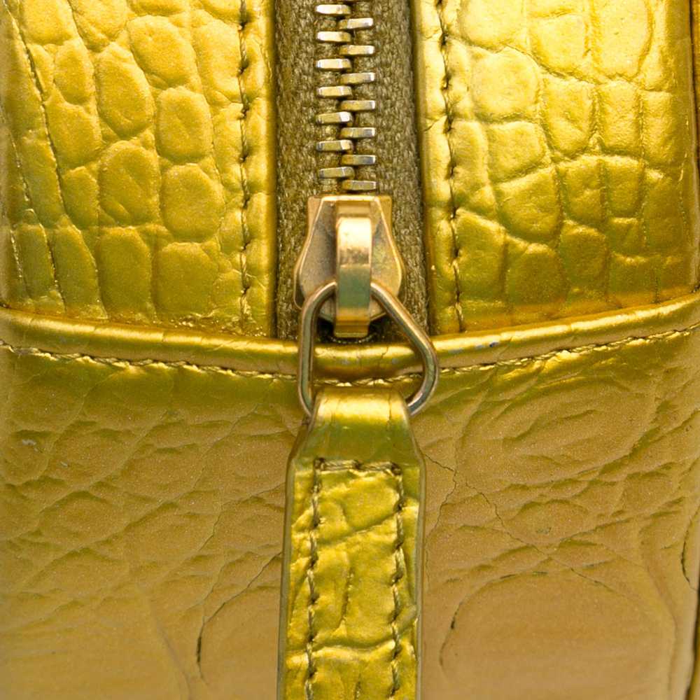 Product Details Chanel Gold Coco Croc Round Cross… - image 9