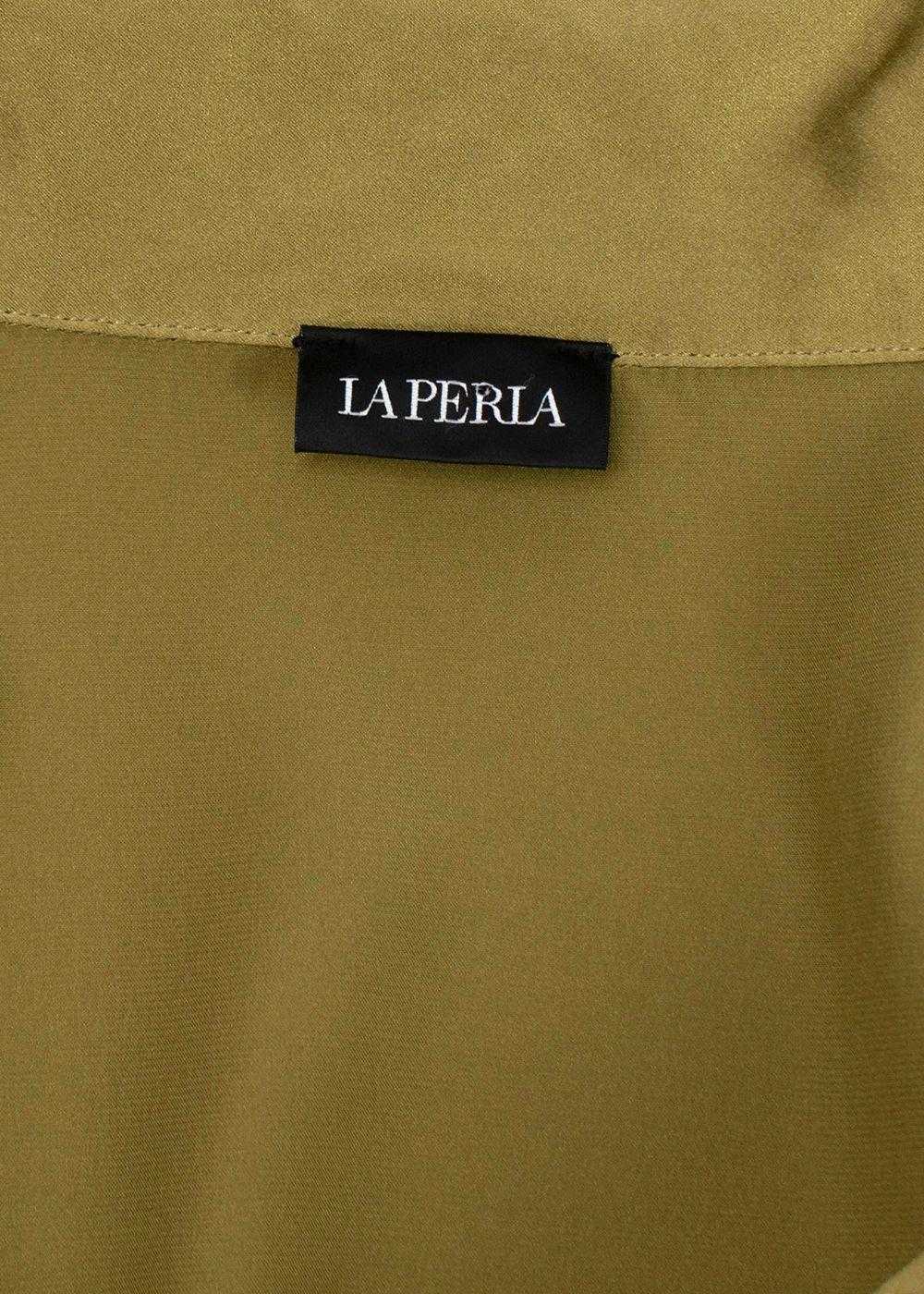 Managed by hewi La Perla Olive Green Silk Long Py… - image 11