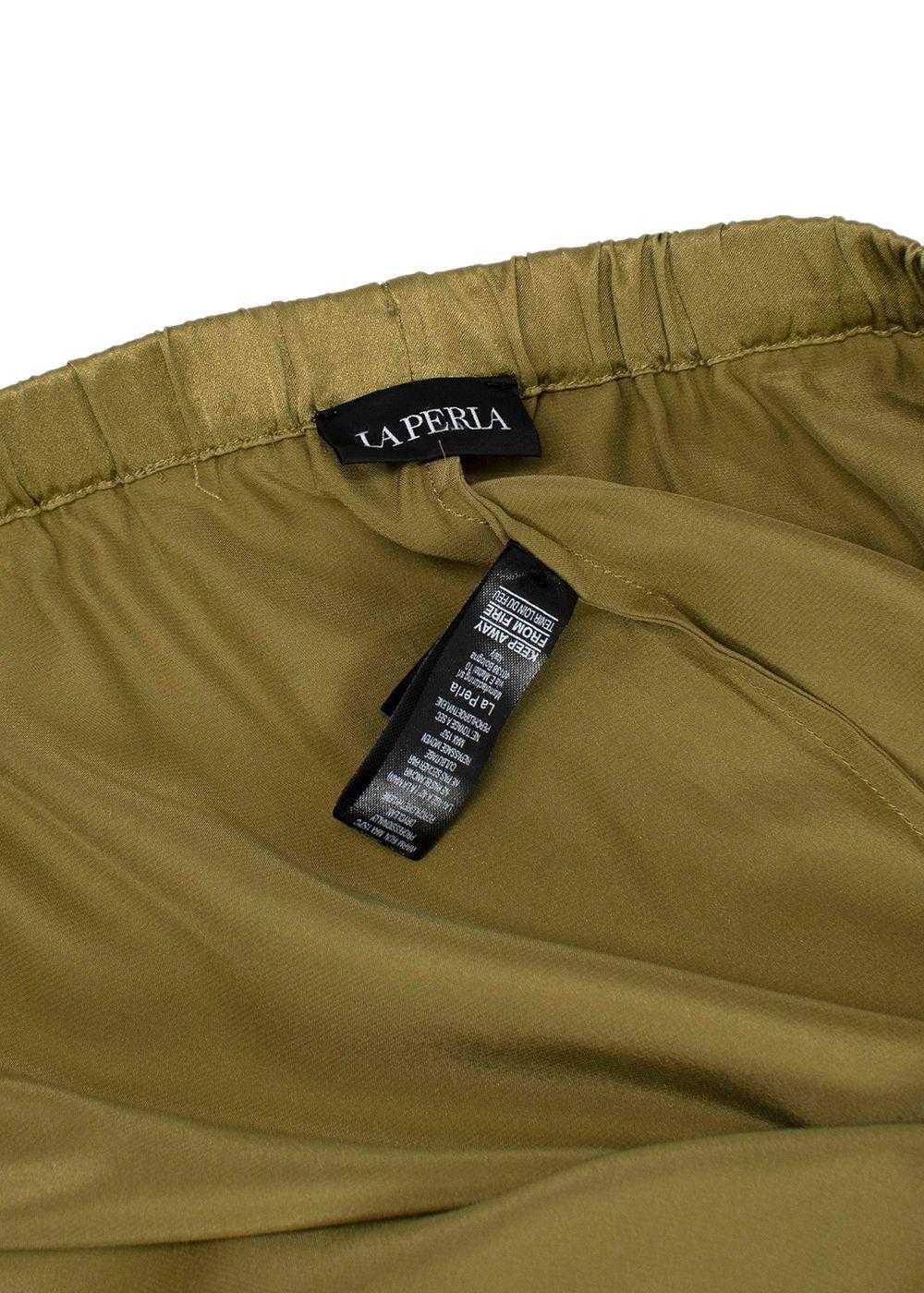 Managed by hewi La Perla Olive Green Silk Long Py… - image 12