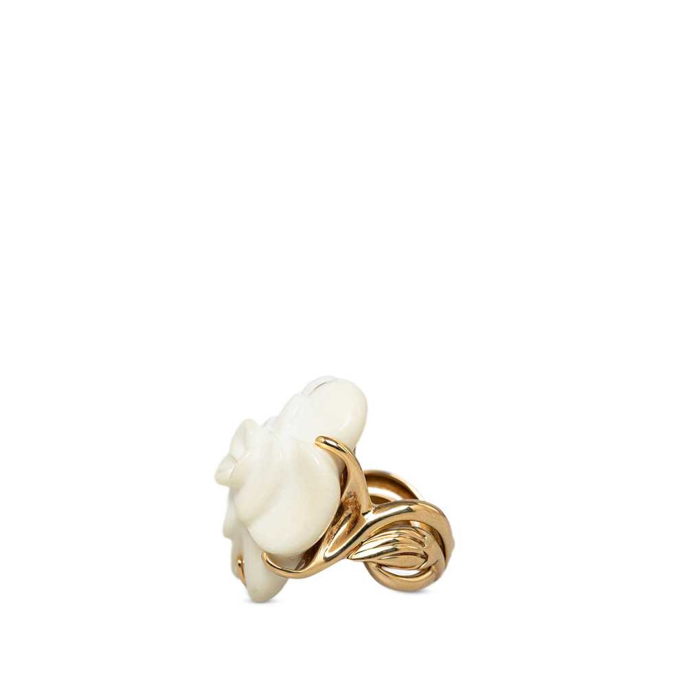 Product Details Chanel 18K Gold Agate Camelia Flo… - image 3