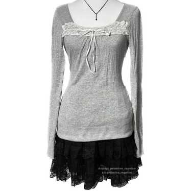 coquette milkmaid lace ribbon japanese brand top.