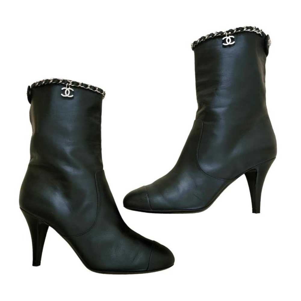 Chanel Leather biker boots - image 2