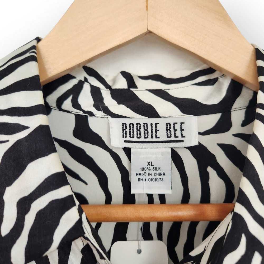 Vintage Robbie Bee Zebra Print Silk Button Down S… - image 3