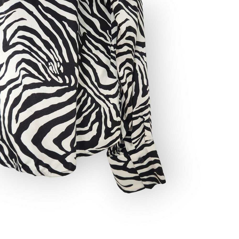 Vintage Robbie Bee Zebra Print Silk Button Down S… - image 7
