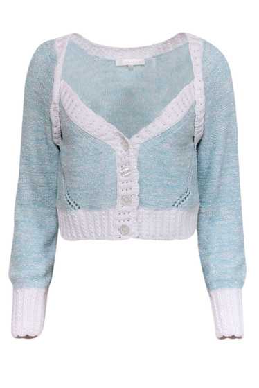 LoveShackFancy - Light Blue & Ivory Cropped Knit C