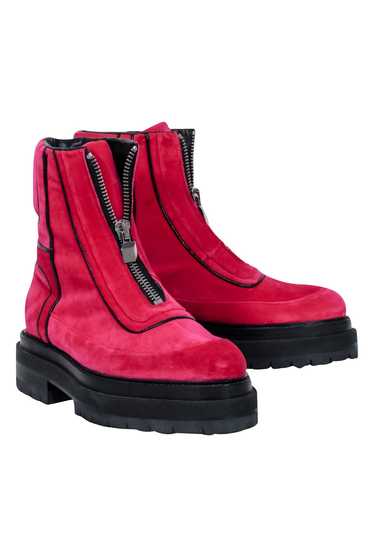 Pierre Hardy - Hot Pink Velvet Platform Boots Sz 1