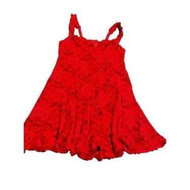 Vintage red lace babydoll size S - image 1