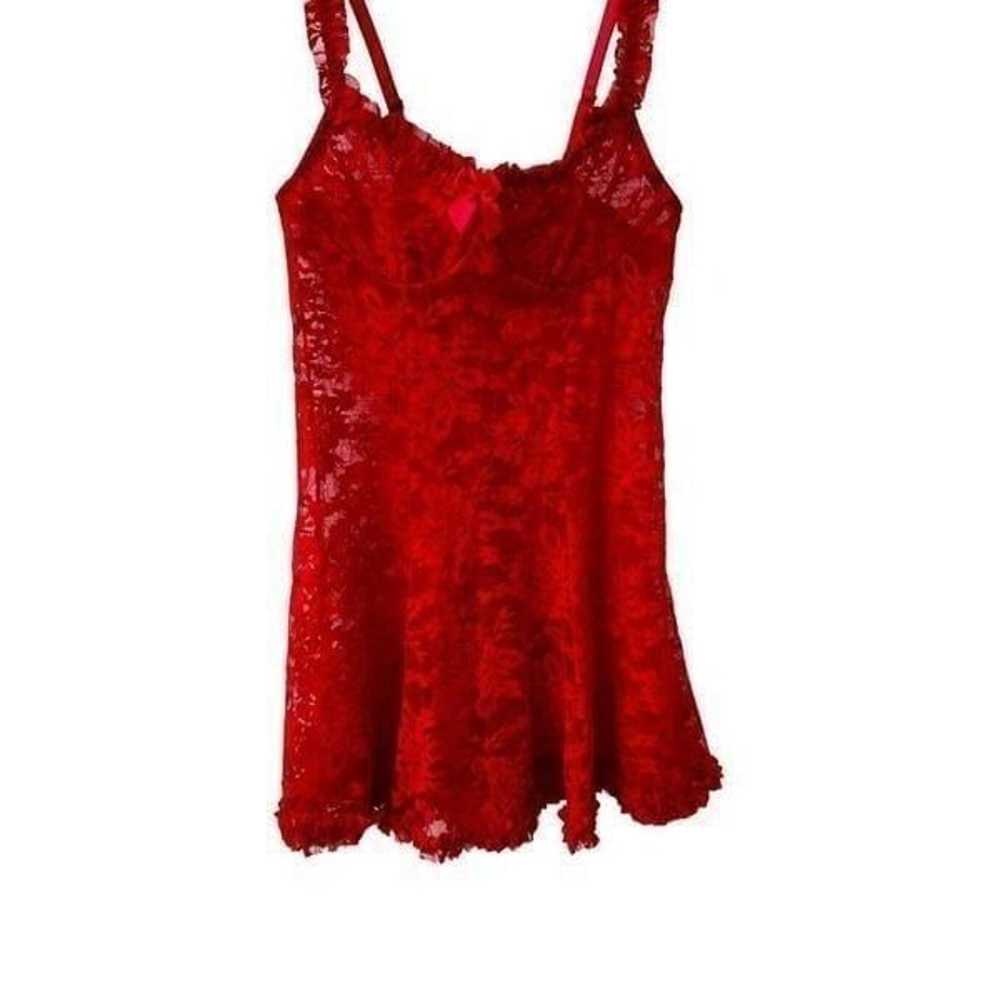 Vintage red lace babydoll size S - image 3